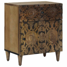 vidaXL Bed cabinet with Drawer Brown 50 x 33 x 60 cm Solid Mango Wood