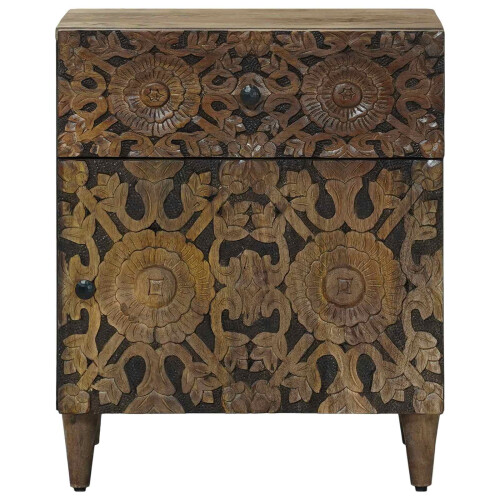 VidaXL vidaXL Bed cabinet with Drawer Brown 50 x 33 x 60 cm Solid Mango Wood 2