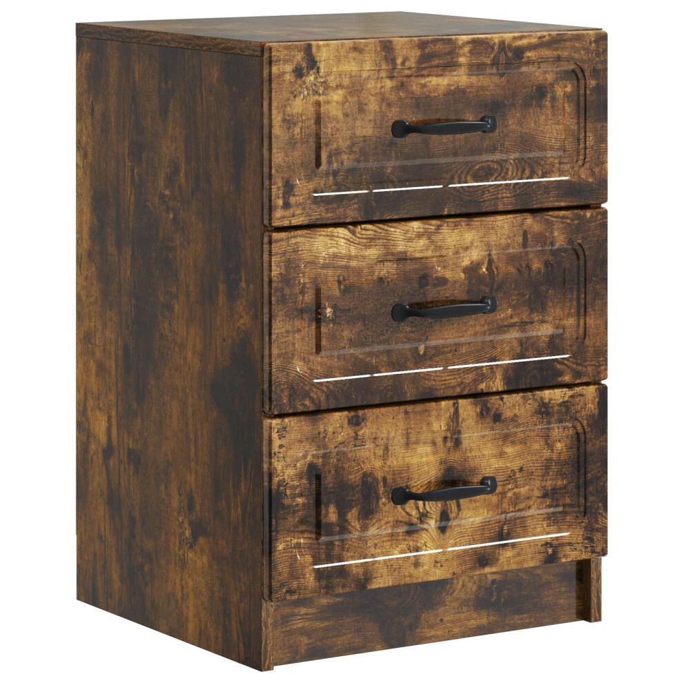 Vidaxl Bedside Cabinet Smoked Oak 43 X 41 X 63.5 Cm Engineered Wood
