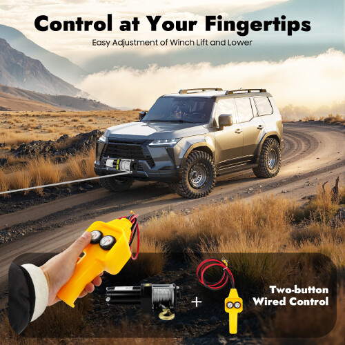 3000 lbs Electric Winch Kit with Wired Control 2
