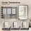 40x60 Lighted Bathroom Mirror Cabinet,3 Color LED 4