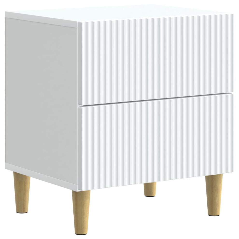 Vidaxl Bedside Cabinet White 43 X 34.5 X 48 Cm Engineered Wood