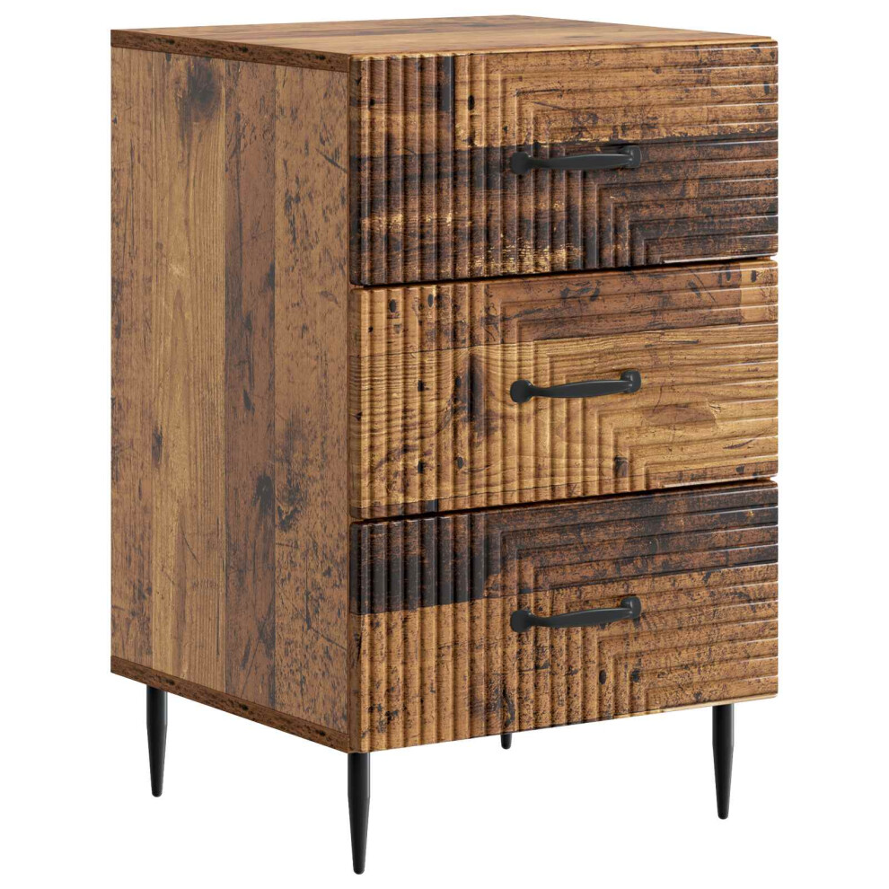 Vidaxl Bedside Cabinet Old Wood 43 X 41 X 66.5 Cm Engineered Wood