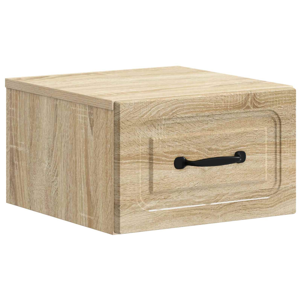Vidaxl Wall-Mounted Bedside Cabinet Sonoma Oak 34.5 X 33 X 20 Cm