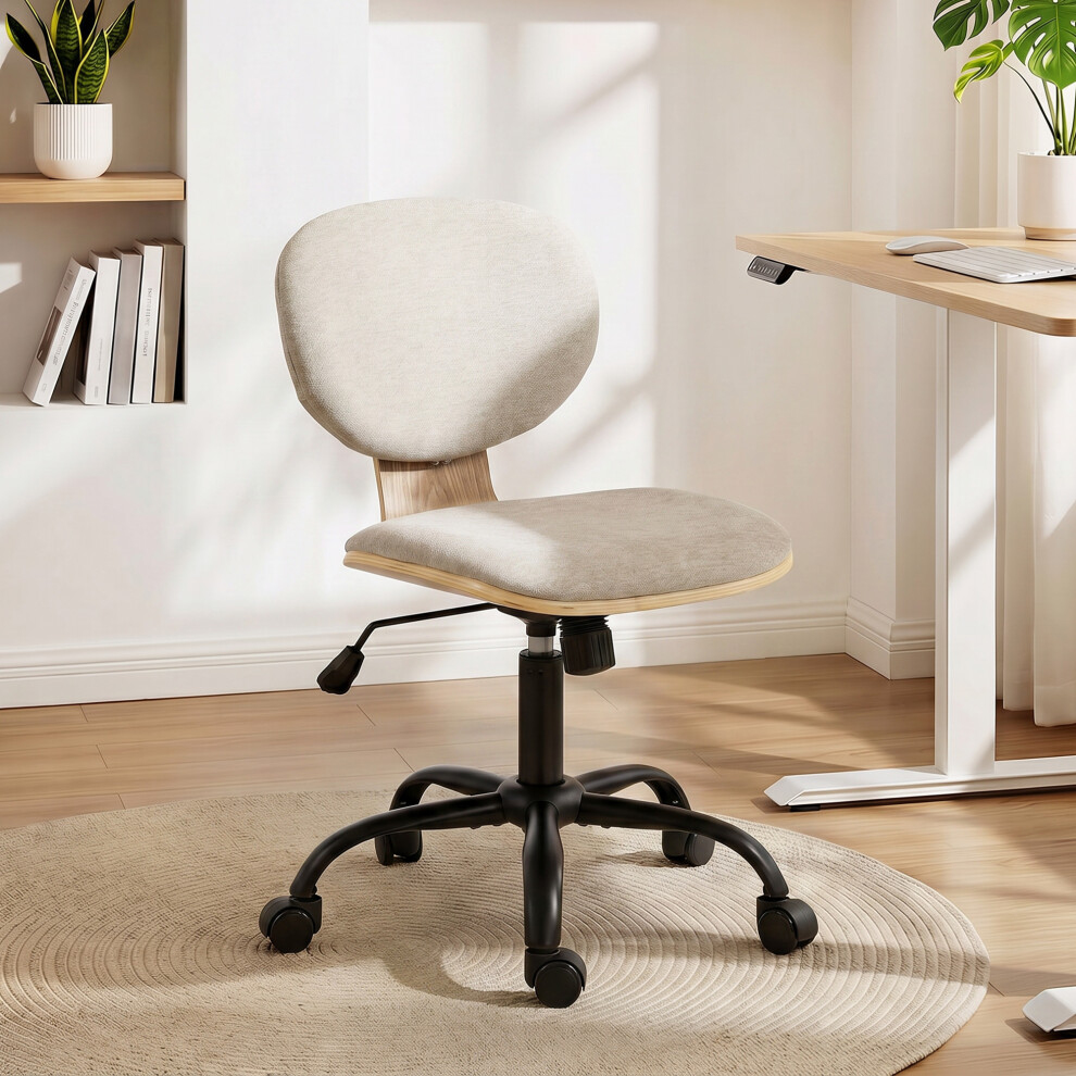 Homcom Home Office Desk Chair Height Adjustable, Light Grey