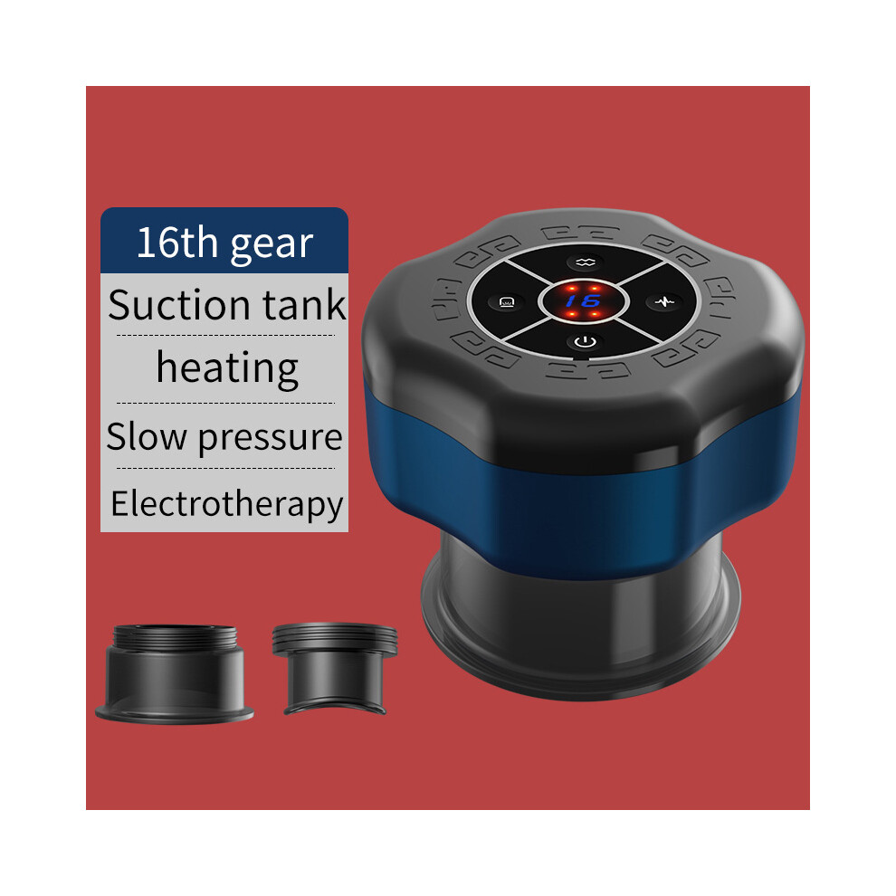 Stoyotu (Blue) Electric Cupping Massage Device Wireless Gua Sha Vacuum Suction Cups Negative Pressure Body Scraping Cupping Massager Guasha