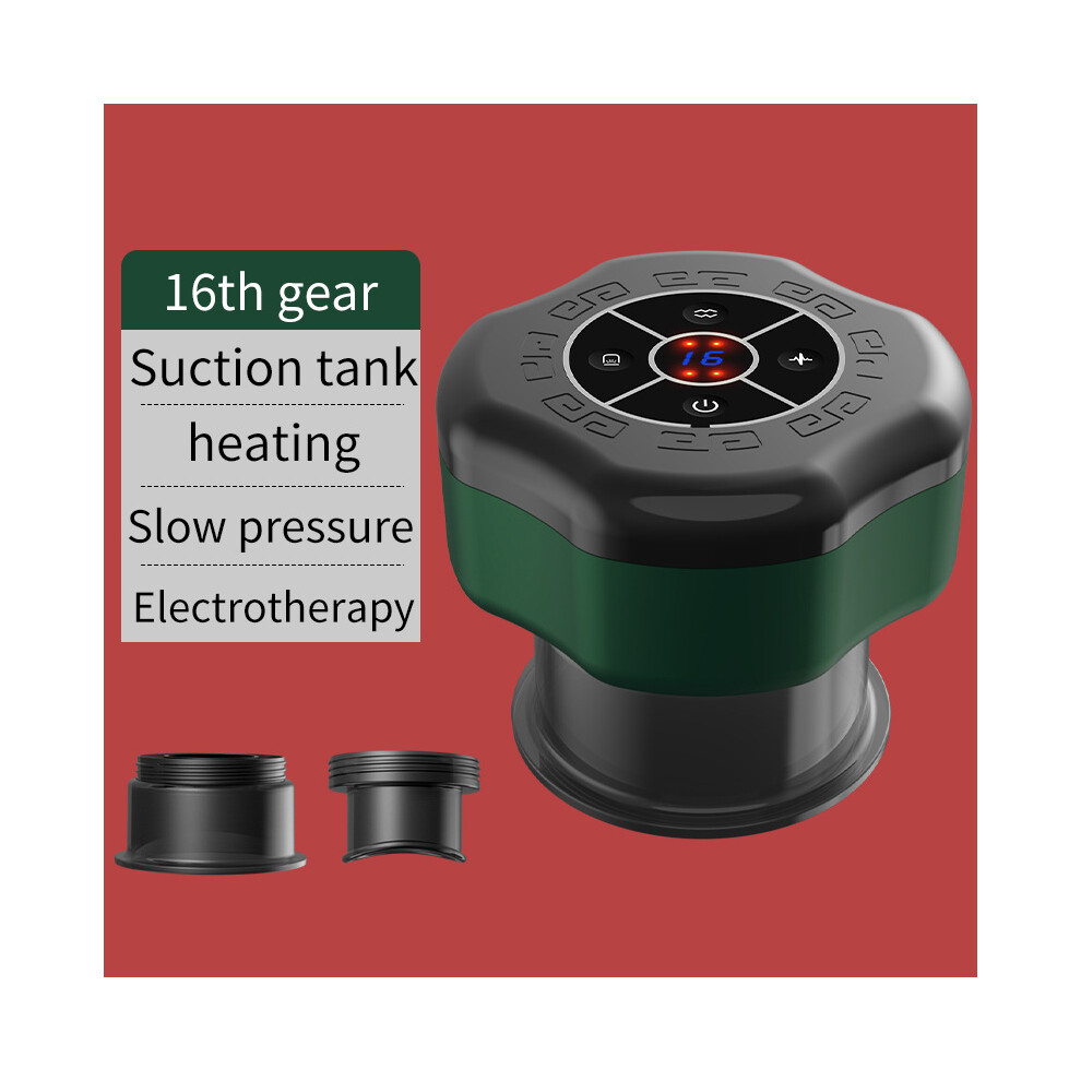Stoyotu (Green) Electric Cupping Massage Device Wireless Gua Sha Vacuum Suction Cups Negative Pressure Body Scraping Cupping Massager Guasha