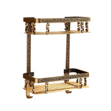 Space Aluminum Bathroom Toiletries Rack, European Antiquetyle, Wall Mounted Tiered Shelf for Various Room Types
