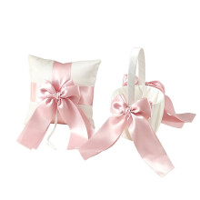 2 Pcs Flower Girl Basket & Ring Bearer Pillow Set