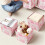 6 Pack  Floral  Storage Bins 12.5" X 12.5" Fabric Storage Baskets with Handles Organizer Boxes 6