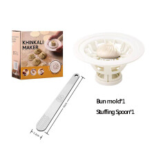 (White with spoon) Baozi Maker Machine Dumpling Maker Mold Food Grade Gadgets Baking Pastry Tool Moon Cake Making Mould Suitable for Beginners