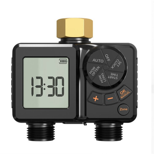 Sprinkler Timer 2 Zone Water Timer for Garden Hose with Battery Hose Timers Manual/Automatic Sprinkler Controller US