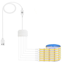 Taśmy LED COB USB, Ściemnialne, z Czujnikiem Dotykowym, do Paneli Ściennych z Listew Drewnianych i Paneli Akustycznych