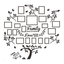 1 Kit de Décoration Murale DIY pour Salon : Arbre Généalogique, Stickers Muraux, Cadres Photo 3D, Collage Mural