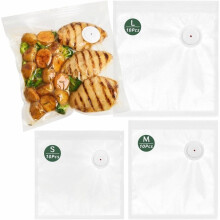 Wiederverwendbare Vakuumversiegelungsbeutel für Lebensmittel 30er Pack, Sous Vide Beutel, Mikrowellen- & Gefrierschrank-Sicher, Kompatibel mit Den