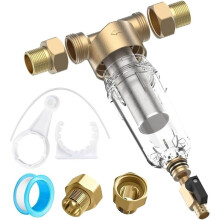 Backwash Pre-Filter for Domestic Water Systems Water Filter, 1-Inch Spin-Down Sediment Filter with 3/4" Adapter