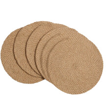 Set de 6 Sets de Table TresséS Ronds en Jute Naturel Fait à la Main de 11,8 Pouces éPais et RéSistant à la Chaleur
