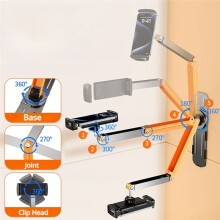 Wall Mount Tablet Stand Holder Smartphone Tablet Mount Desk Compatible for  / for  / 4.7-12.9 Inch Tablet