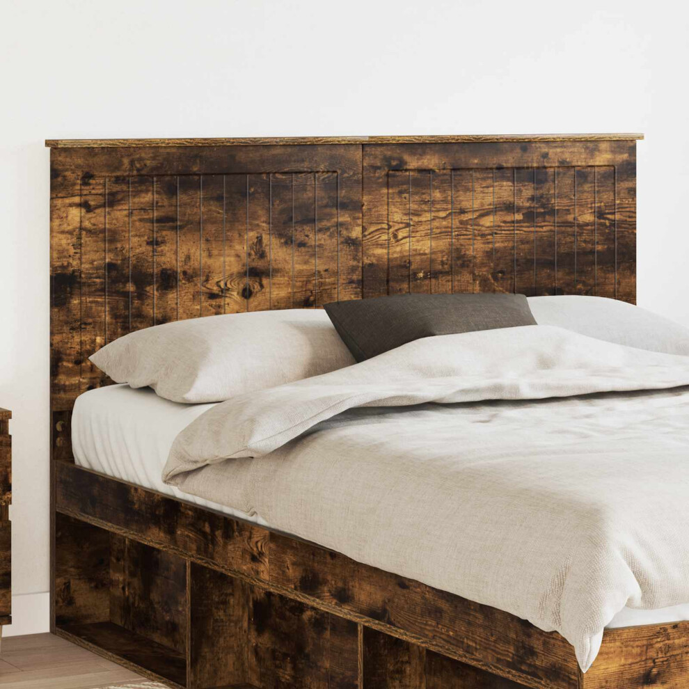 Vidaxl Headboard With Headboard Smoked Oak 140 Cm Engineered Wood