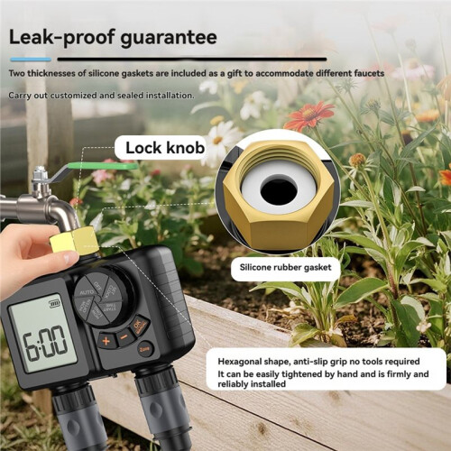 Sprinkler Timer 2 Zone Water Timer for Garden Hose with Battery Hose Timers Manual/Automatic Sprinkler Controller US 2