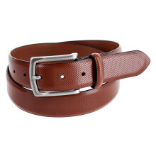 CTM Men's 35mm Pindot Dress Belt with Feathered Belt