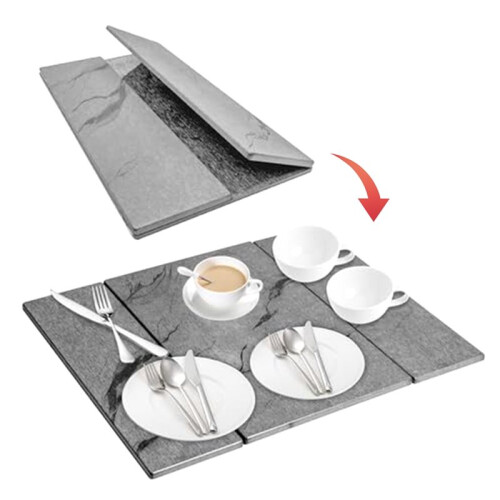 Large Stone Dish Drying Mat, Suitable for Kitchen Countertops, Foldable, Quick-Drying, Stylish Diatomaceous Earth 2