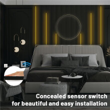 Bande LED COB USB, à Intensité Variable et Capteur Tactile pour Panneaux Muraux à Lattes de Bois et Panneaux Acoustiques