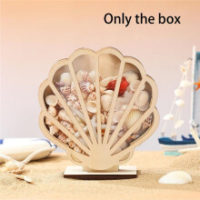 Wooden Shell Display Cabinets for Coastal Room Decoration and Beach Decoration, Shell Storage Boxes, Desktop Decoration