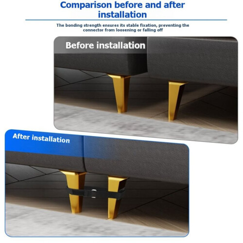 Conjunto de 4 Tiras de Conexão para Sofá, Fixadores Resistentes para Sofás Modulares, para Prender Os Pés Do Sofá e da Poltrona. 1