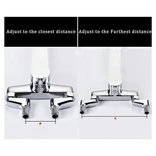 Adaptador de Parede em Latão Maciço Cromado para Banheira de Pés de Garra, 3-3/8 Polegadas, com Braços Articulados Ajustáveis. 2