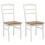VidaXL vidaXL Dining Chair 2 pcs White and Natural Solid Rubber Wood 3