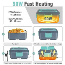 Nueva Caja de Almuerzo Eléctrica de 3.5L 90W Calentador de Comida Portátil Adecuado para Coche o Hogar Calentamiento de Almuerzo A Prueba de Fugas