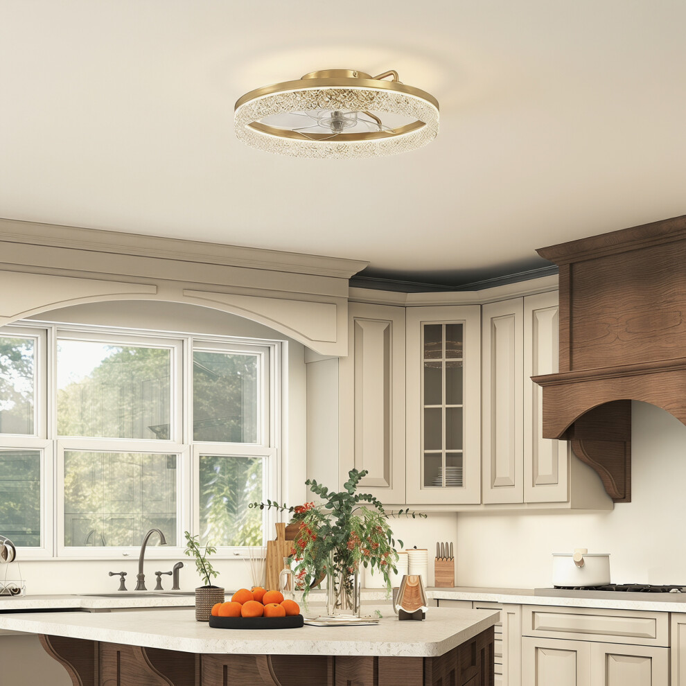 Homcom Ceiling Fans With Lights And Remote & App Control For Bedroom, Gold
