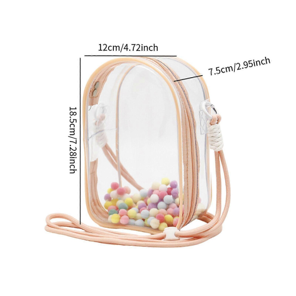 Pink 12x7.5x18.5cm Travel Makeup Train Case Oxford Cloth Organizer with Adjustable Divider