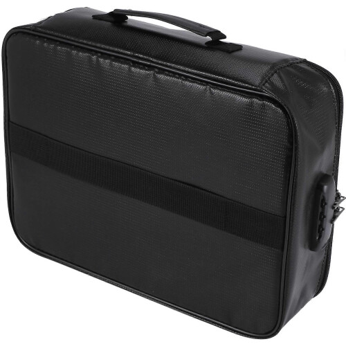 Black Roll-Up Tool Bag, Elastic Cord, Handle, Zippered Pocket, Water Resistant