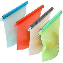 Sacs de conservation alimentaire réutilisables en silicone, hermétiques et étanches, lot de 4, multicolores