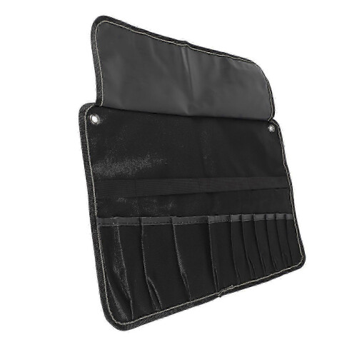 2025 Motorcycle Roll Tool Pouch, Large Capacity, Multi Pocket Hanging Bag, Black