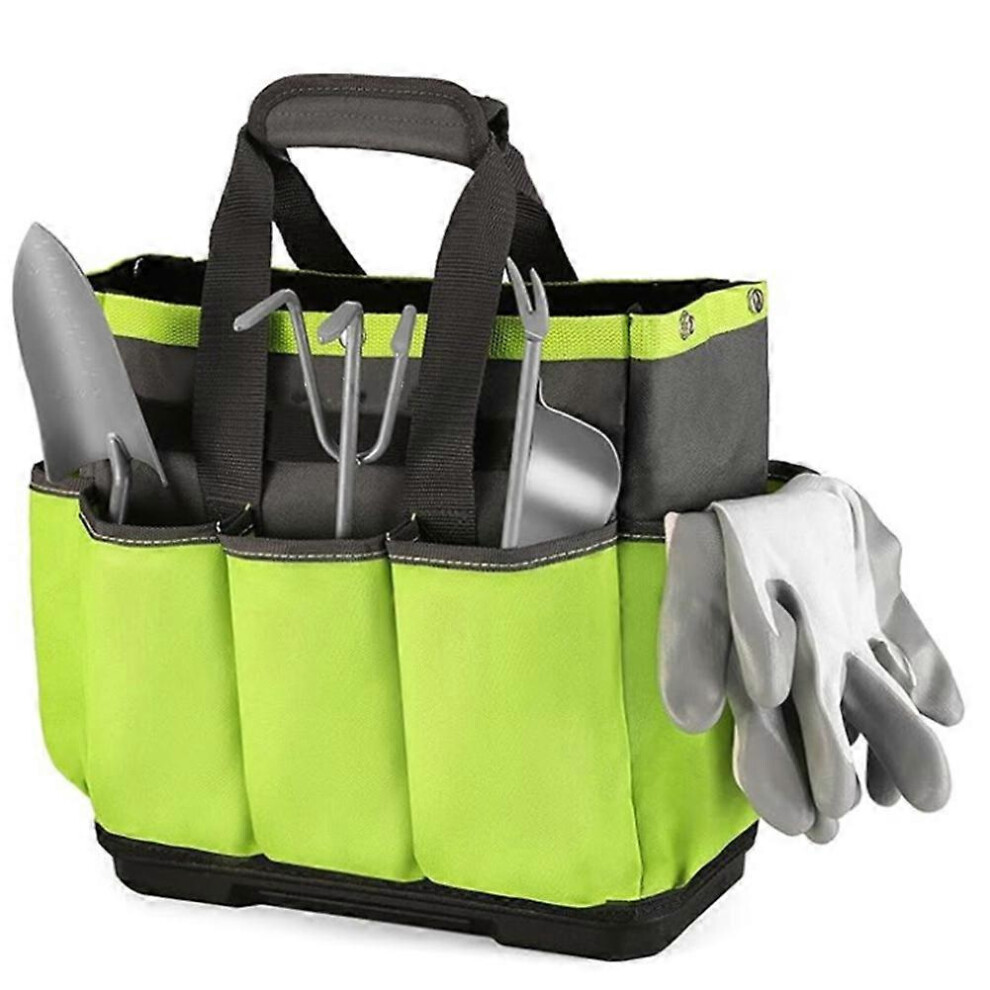 Green 8-Pocket Oxford Garden Tool Bag Tote Caddy For Weeding & Pruning 6189346261956