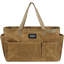 2025 Waxed Canvas Garden Tool Bag, Collapsible Firewood Carrier, Sturdy Tote for Gardener