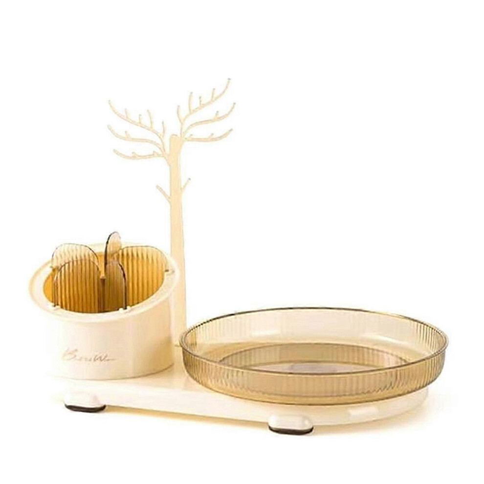 360 Rotating Cosmetic Organizer, Large Spinning Vanity for Lipstick & Jewelry