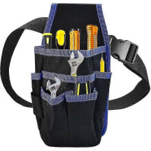 Hardware Tool Belt & 8-Pocket Oxford Pouch Set, Black for Screwdriver