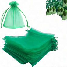 30 sacchetti in organza verde muschio con coulisse, 20x30 cm, per proteggere la frutta del giardino.