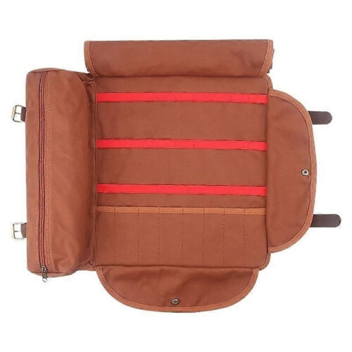 Brown Multi-Purpose Tool Roll Bag for Knife, Car & Picnic Storage