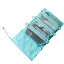 Blue Women's Portable Travel Cosmetic Bag, Removable Large Capacity Wash Bag