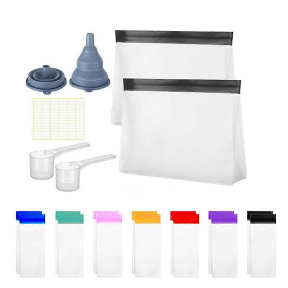 Protein Travel Containers Single Dose Reusable Packets With Funnels & Spoon 3035380421685