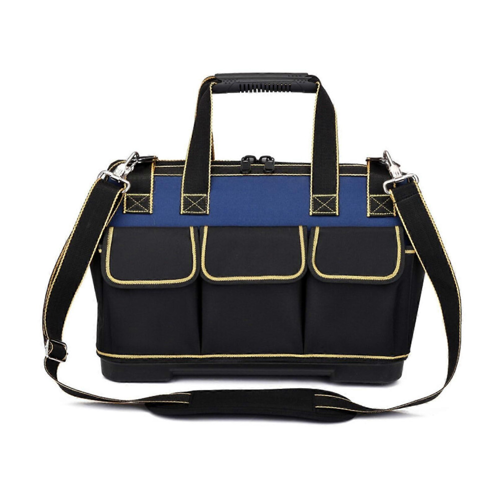 Heavy Duty Waterproof Wide Mouth Tool Bag, Blue, Molded Base, Adjustable Strap 4523257355601