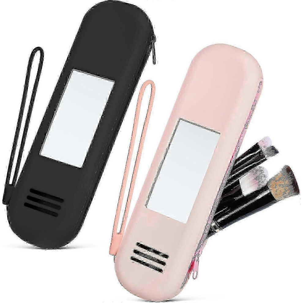 2PCS Silicone Travel Makeup Brush Case, Portable Face Brush Organizer
