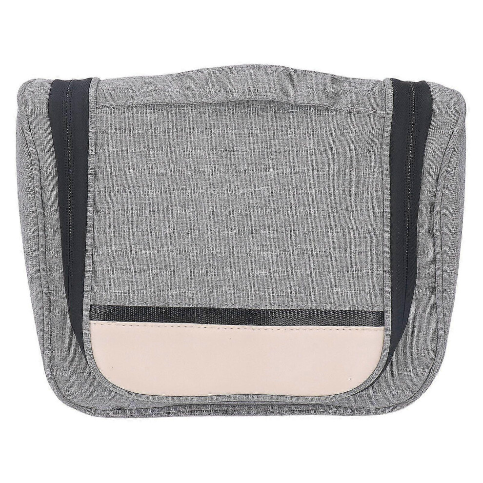 Gray Waterproof Travel Toiletry Bag: Large Cosmetic Organizer for Business Trips