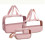 Set di beauty case da viaggio rosa trasparente, organizer trasparente in 3 pezzi 1