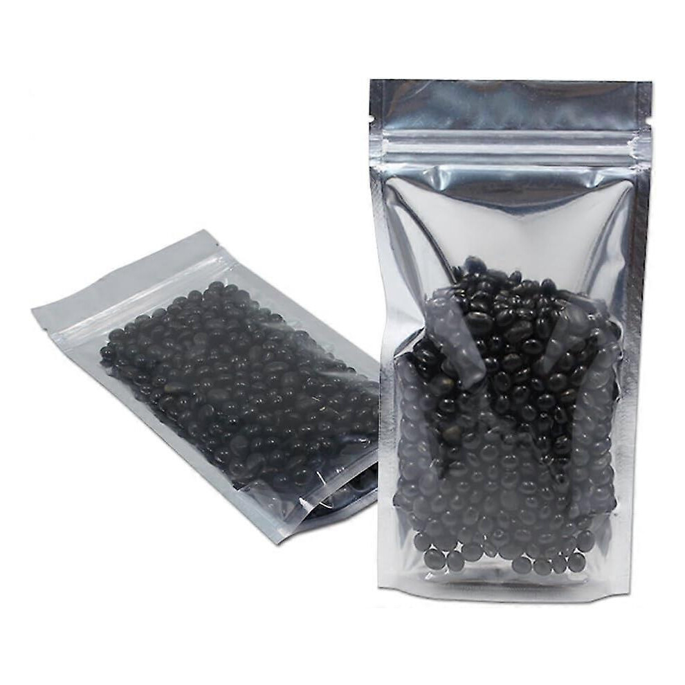 100 Clear Front Zipper Lock Bags, Resealable Mylar Foil, Heat Sealable 5298449354579